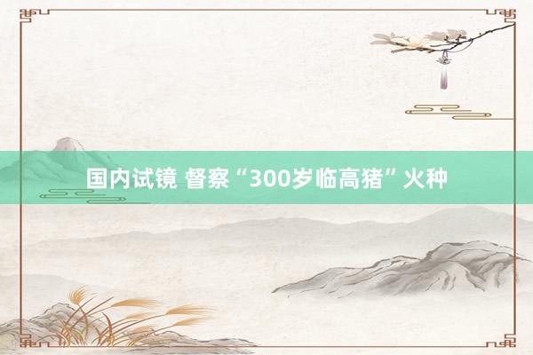 国内试镜 督察“300岁临高猪”火种