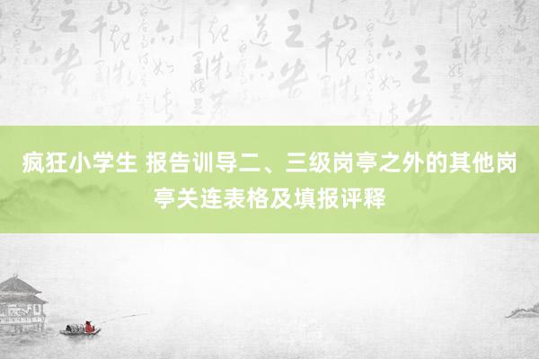 疯狂小学生 报告训导二、三级岗亭之外的其他岗亭关连表格及填报评释