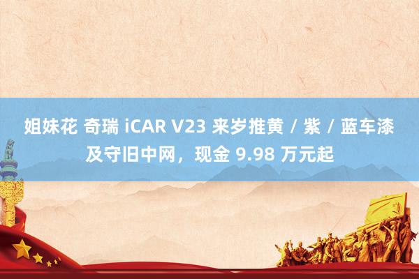 姐妹花 奇瑞 iCAR V23 来岁推黄 / 紫 / 蓝车漆及守旧中网，现金 9.98 万元起