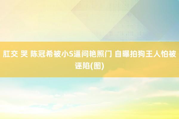肛交 哭 陈冠希被小S逼问艳照门 自曝拍狗王人怕被诬陷(图)
