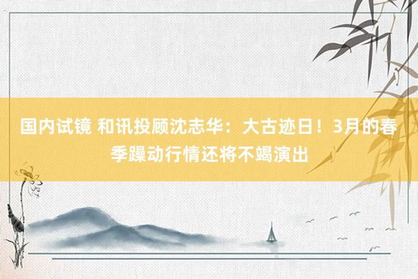 国内试镜 和讯投顾沈志华：大古迹日！3月的春季躁动行情还将不竭演出